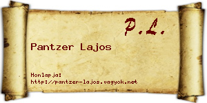 Pantzer Lajos névjegykártya